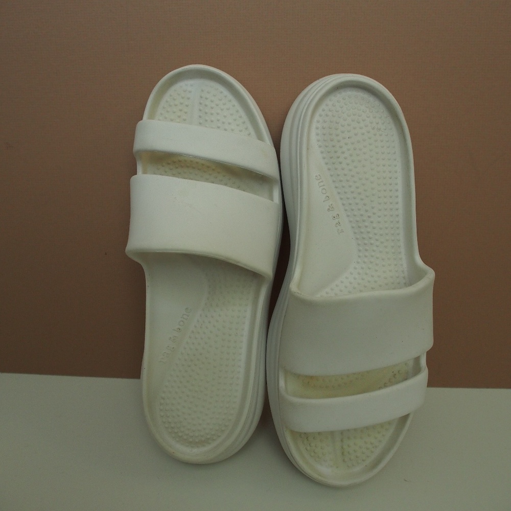Rag & Bone Brixley Platform Slides Size 38 White - image 5